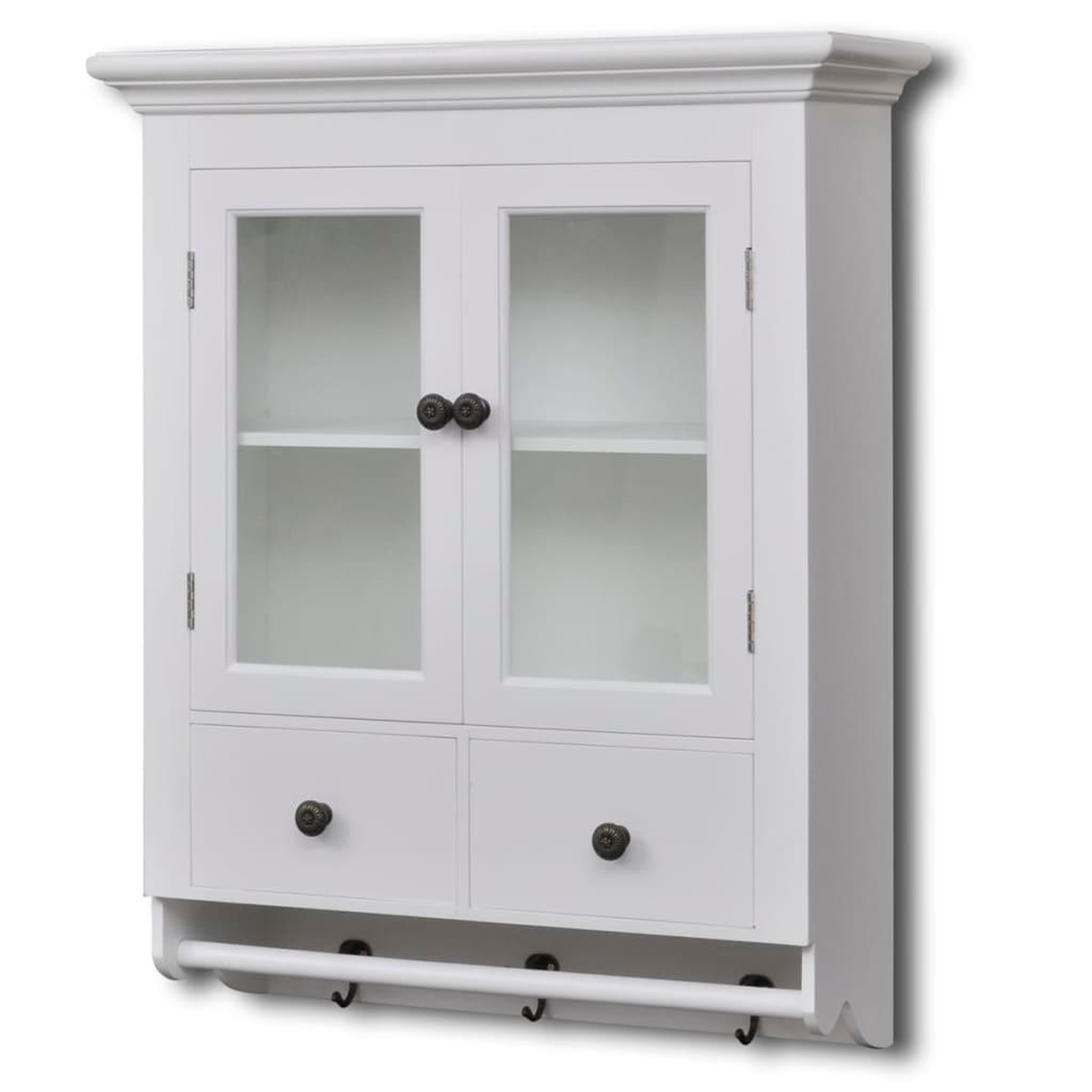 VIDAXL Placard mural de cuisine avec porte en verre Bois blanc