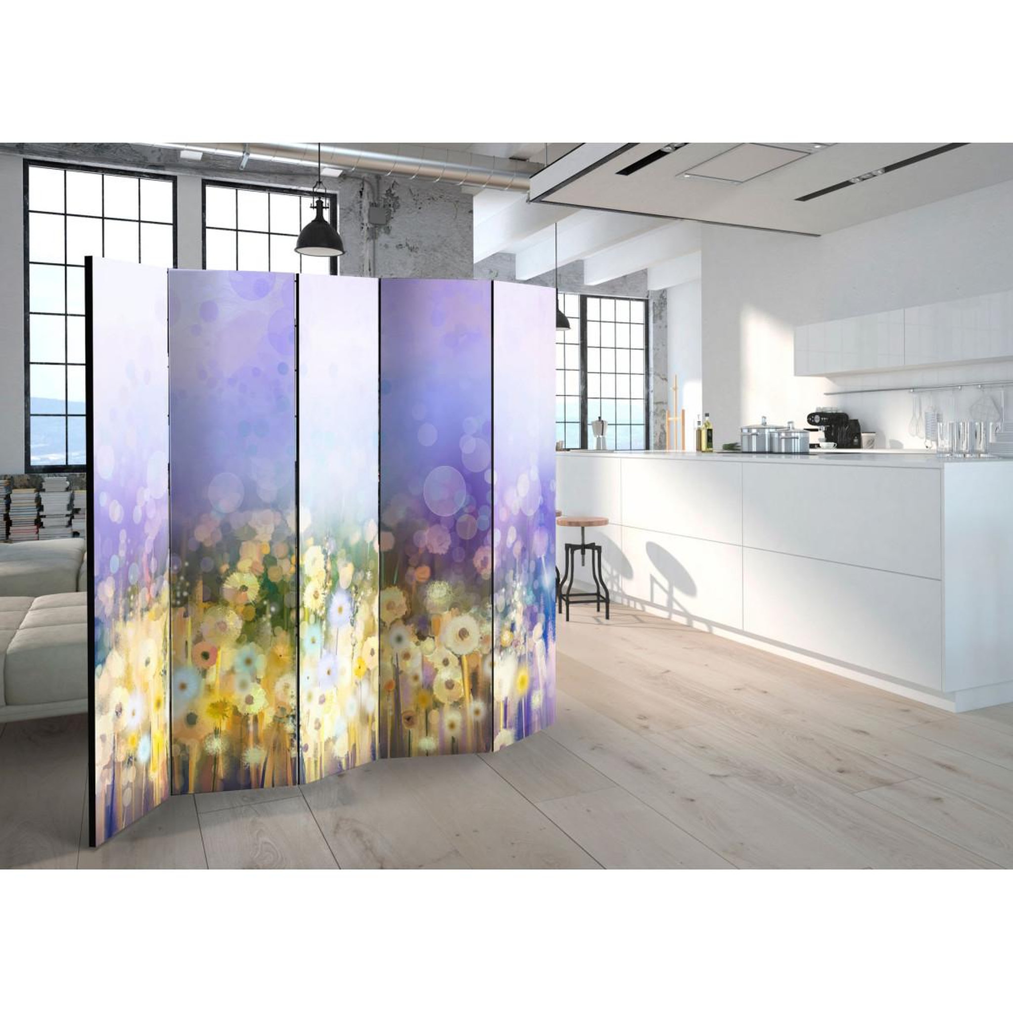 Voir la diapositive 2 : Paris Prix Paravent 5 volets  painted meadow  172x225cm