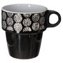 Voir la diapositive 5 : SECRET DE GOURMET Lot de 6 Mugs sur Rack  Ethnik  26cl Noir & Blanc