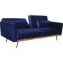 Voir la diapositive 4 : Habitat et Jardin Canapé Clic Clac en velours  Donia  - 203 x 81 x 83 cm - 3 places -  Bleu foncé