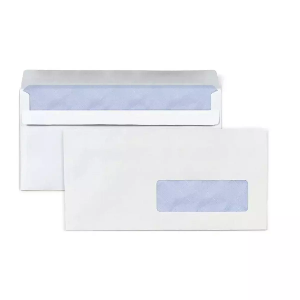 RAJA 25 enveloppes blanches en papier avec fenêtre - 11 x 22 cm