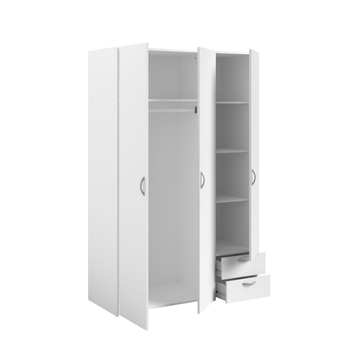 Armoire 3 portes 2 tiroirs L120cm DAISY