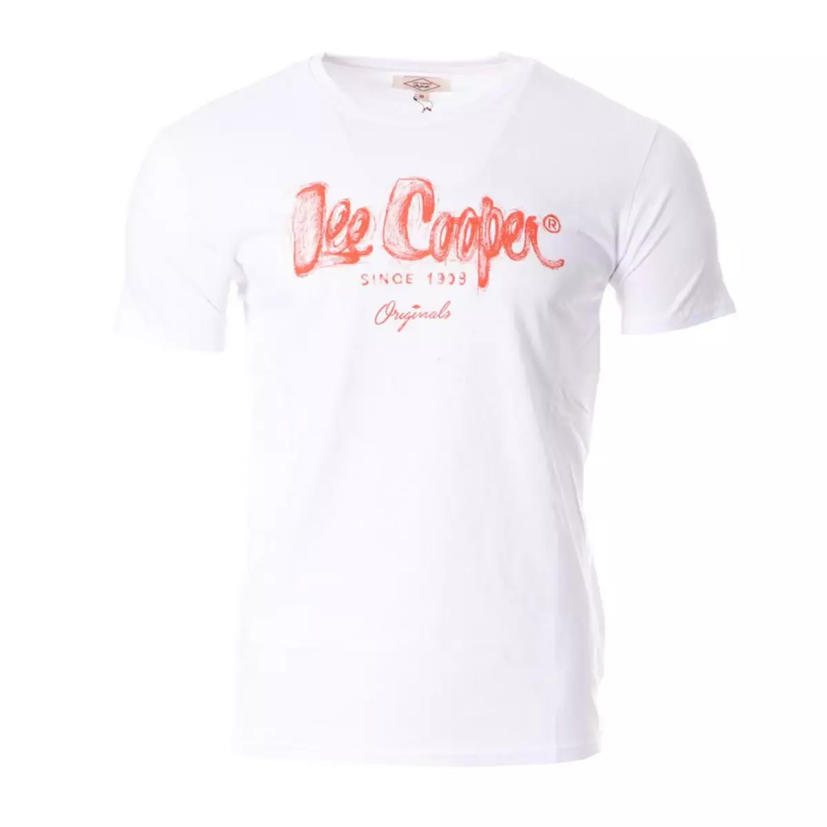 Lee Cooper T-shirt Blanc/Orange Homme Lee Cooper Orex