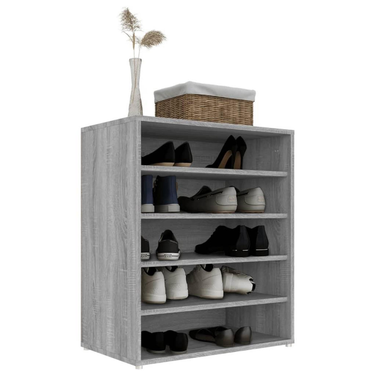 VIDAXL Meuble a chaussures Sonoma gris 60x35x70 cm Bois d'ingenierie