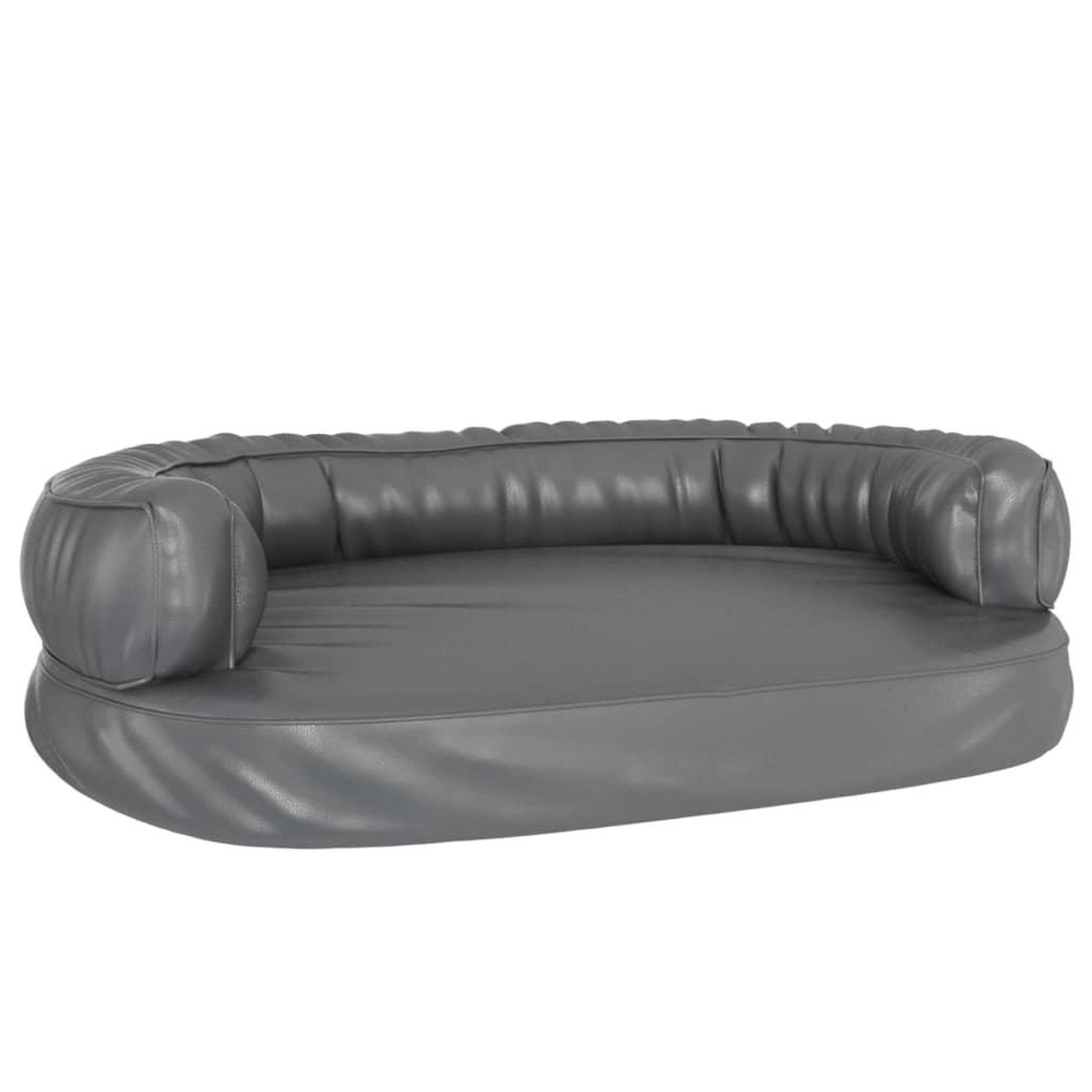 Voir la diapositive 2 : VIDAXL Lit pour chien ergonomique Mousse Gris 88x65 cm Similicuir