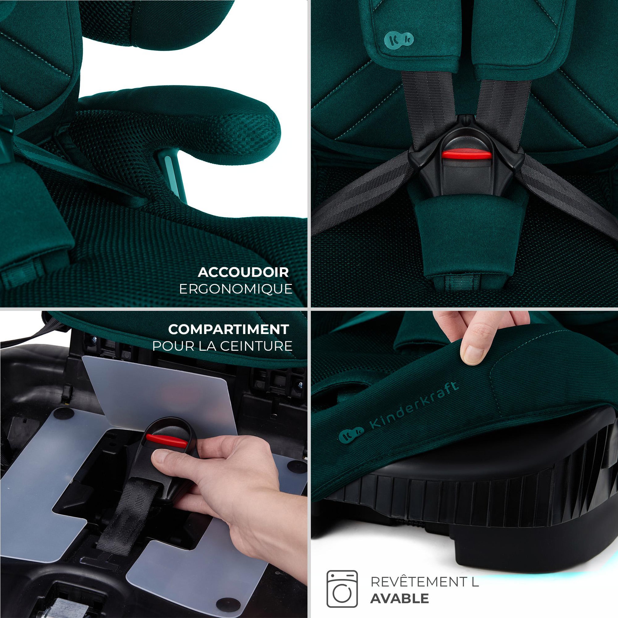 Voir la diapositive 5 : KINDERKRAFT Siege auto fix2go i size 76 150cm pratique confort