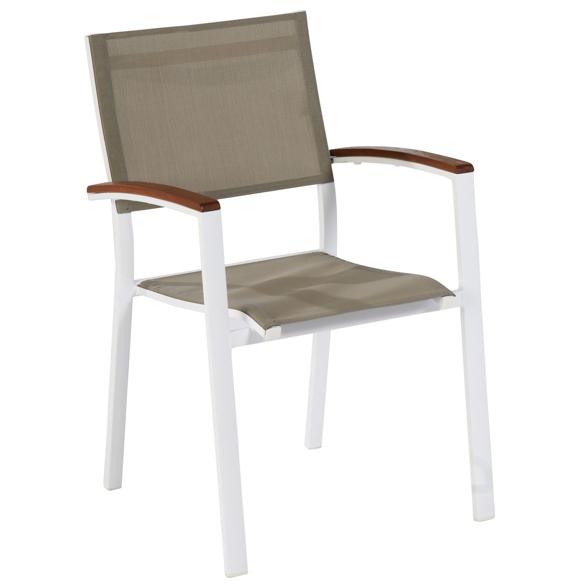 Fauteuil de jardin aluminium textilène taupe SYDNEY