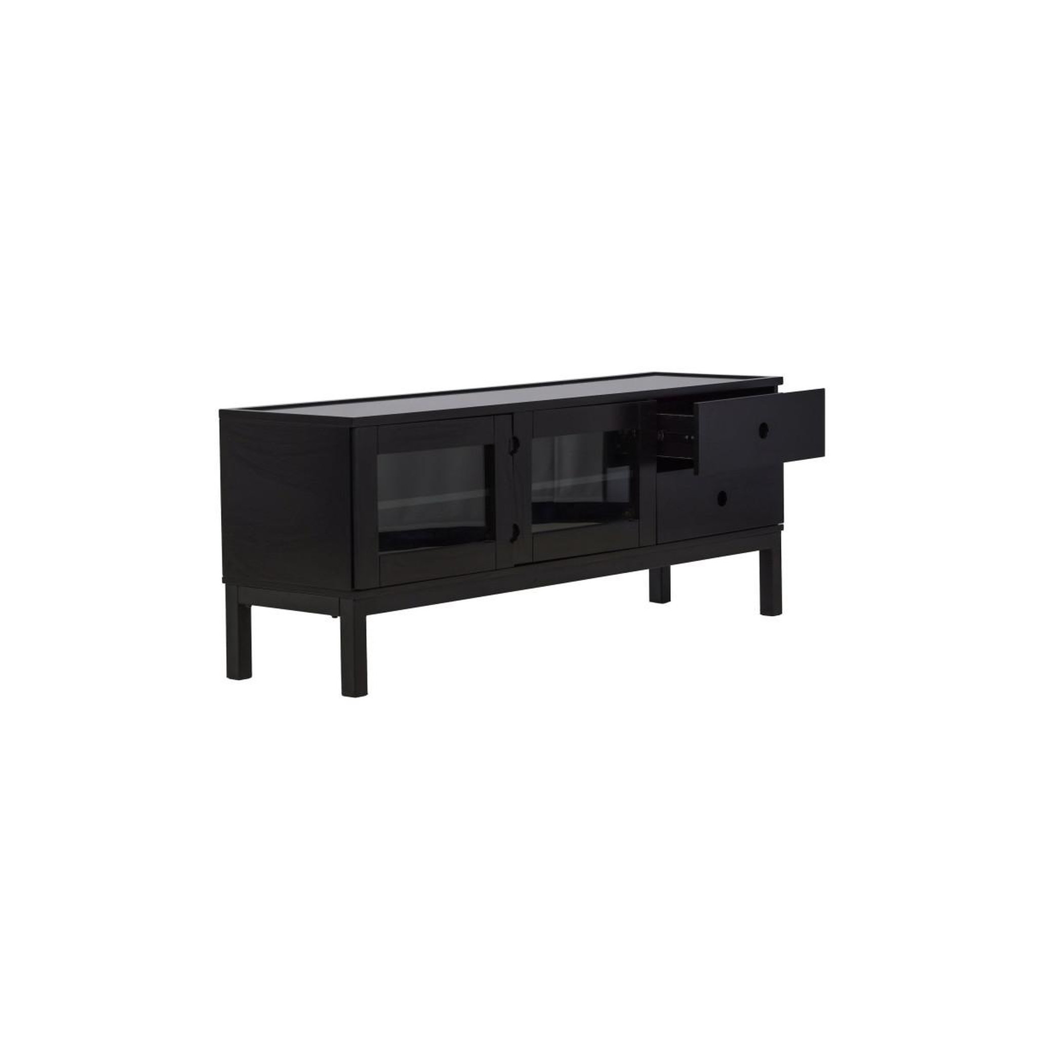 Voir la diapositive 3 : Paris Prix Meuble tv 2 portes & 2 tiroirs  alcoa  150cm noir