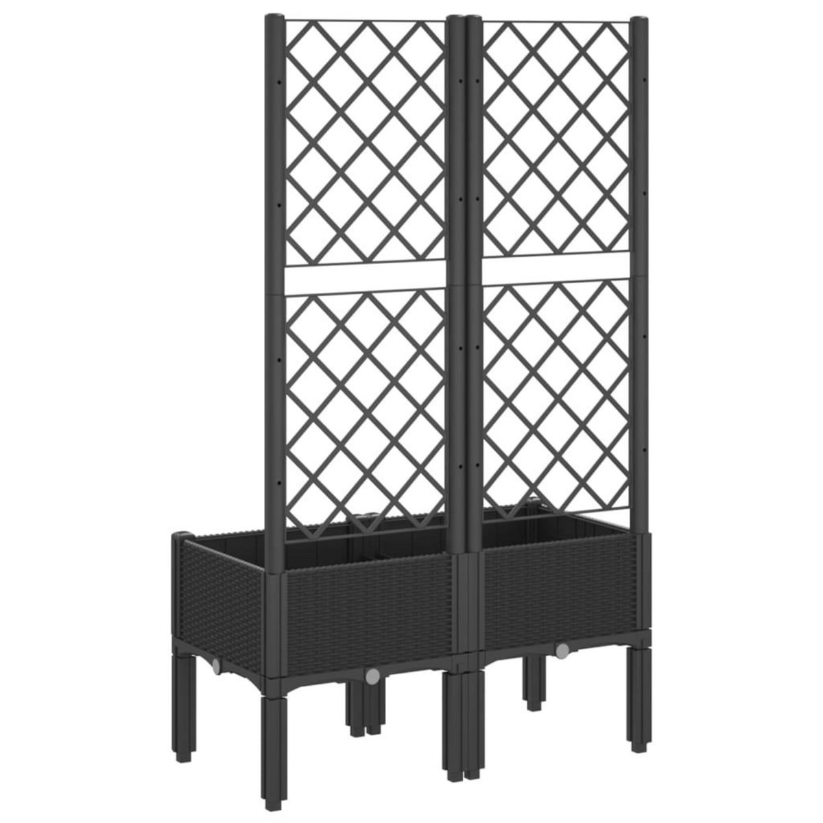VIDAXL Jardiniere avec treillis noir 80x40x142 cm PP