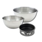 ZENKER Set pâtisserie avec mini moule à manqué 12 cm, 2 bols à mixer et 1 spatule Zenker