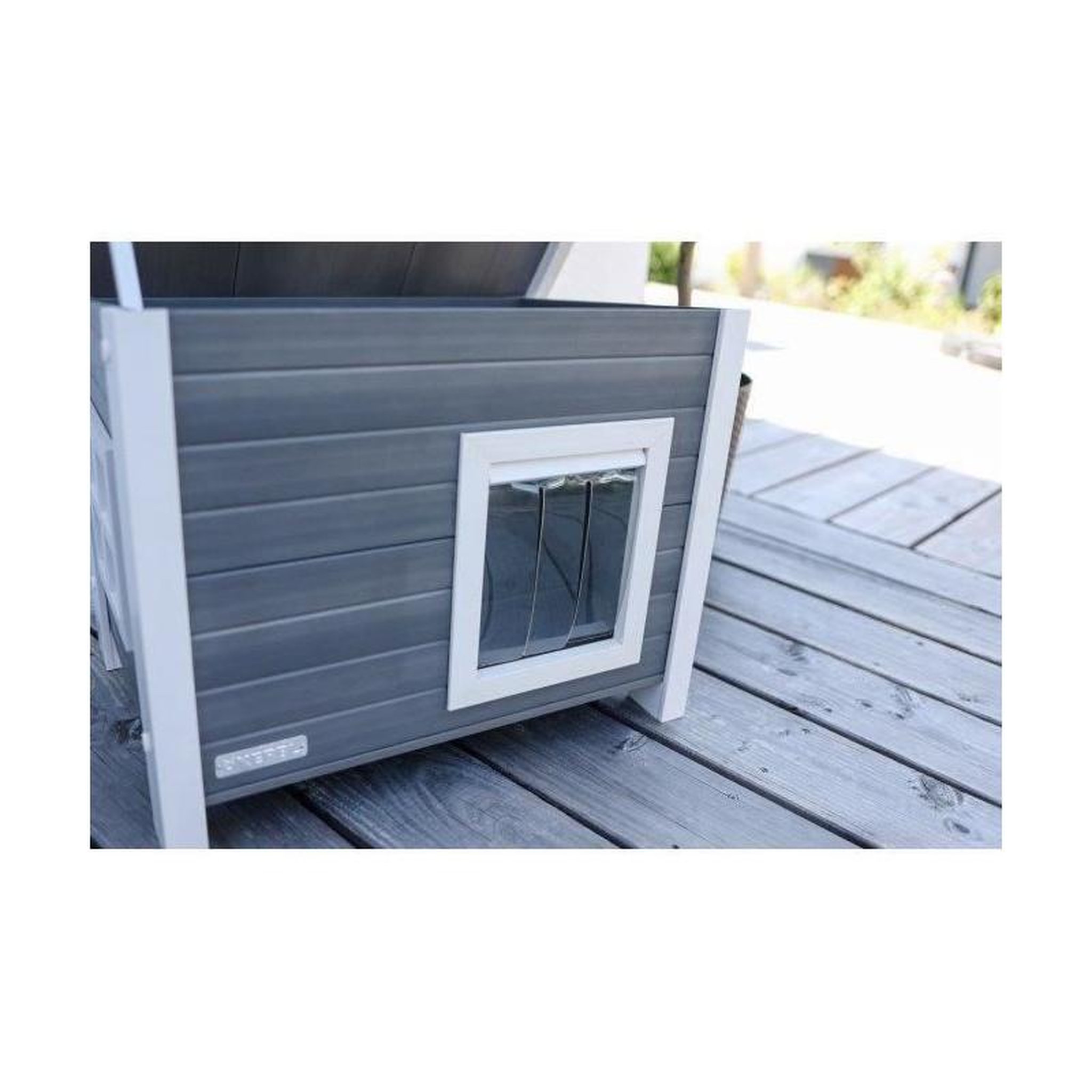 Voir la diapositive 6 : KERBL Maison pour chat - KERBL - ECO Eli - Gris / Blanc - 57 x 45 x 43 cm