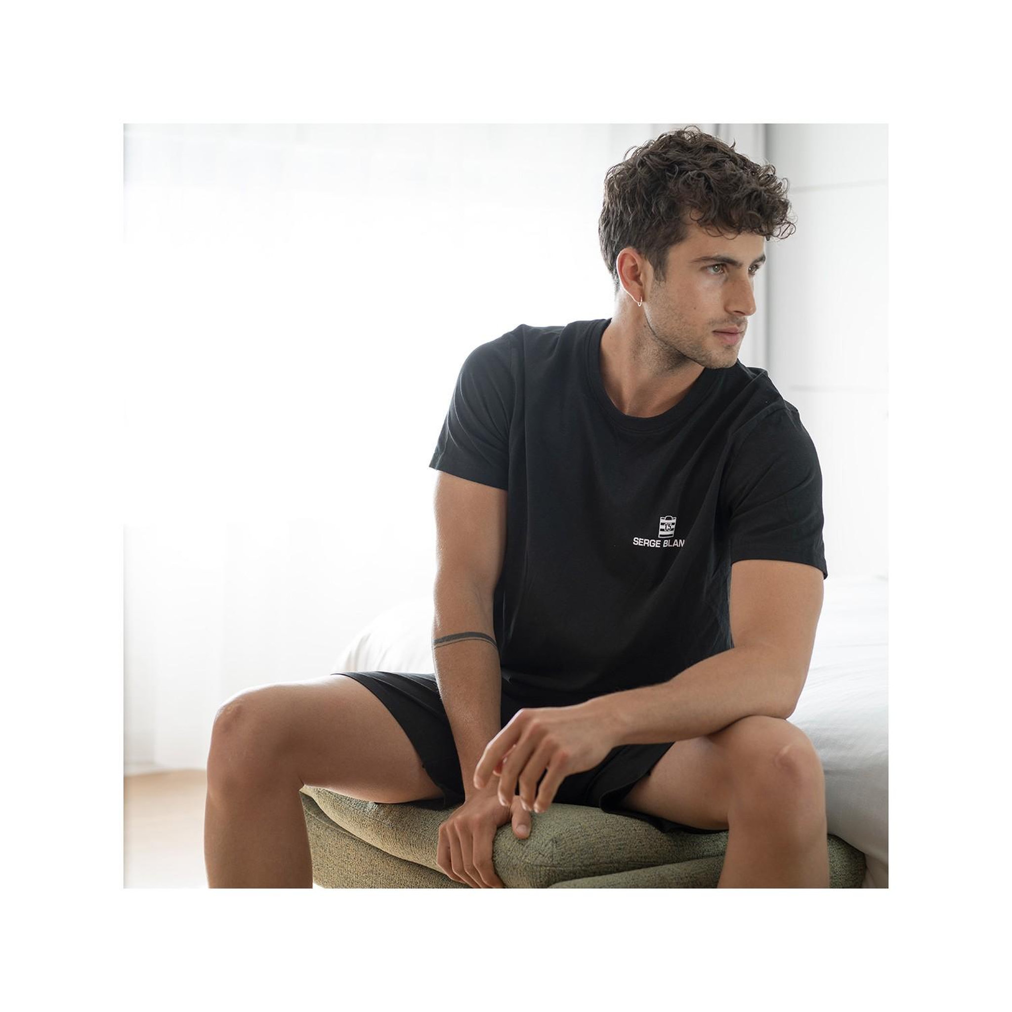 Voir la diapositive 6 : SERGE BLANCO Ensemble homme Pyjama court T-shirt col rond West