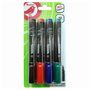 Voir la diapositive 2 : AUCHAN Lot de 4 marqueurs permanents pointe ogive