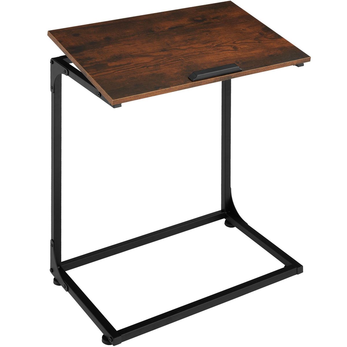 tectake Table d'appoint style industriel Bois foncé industriel, rustique