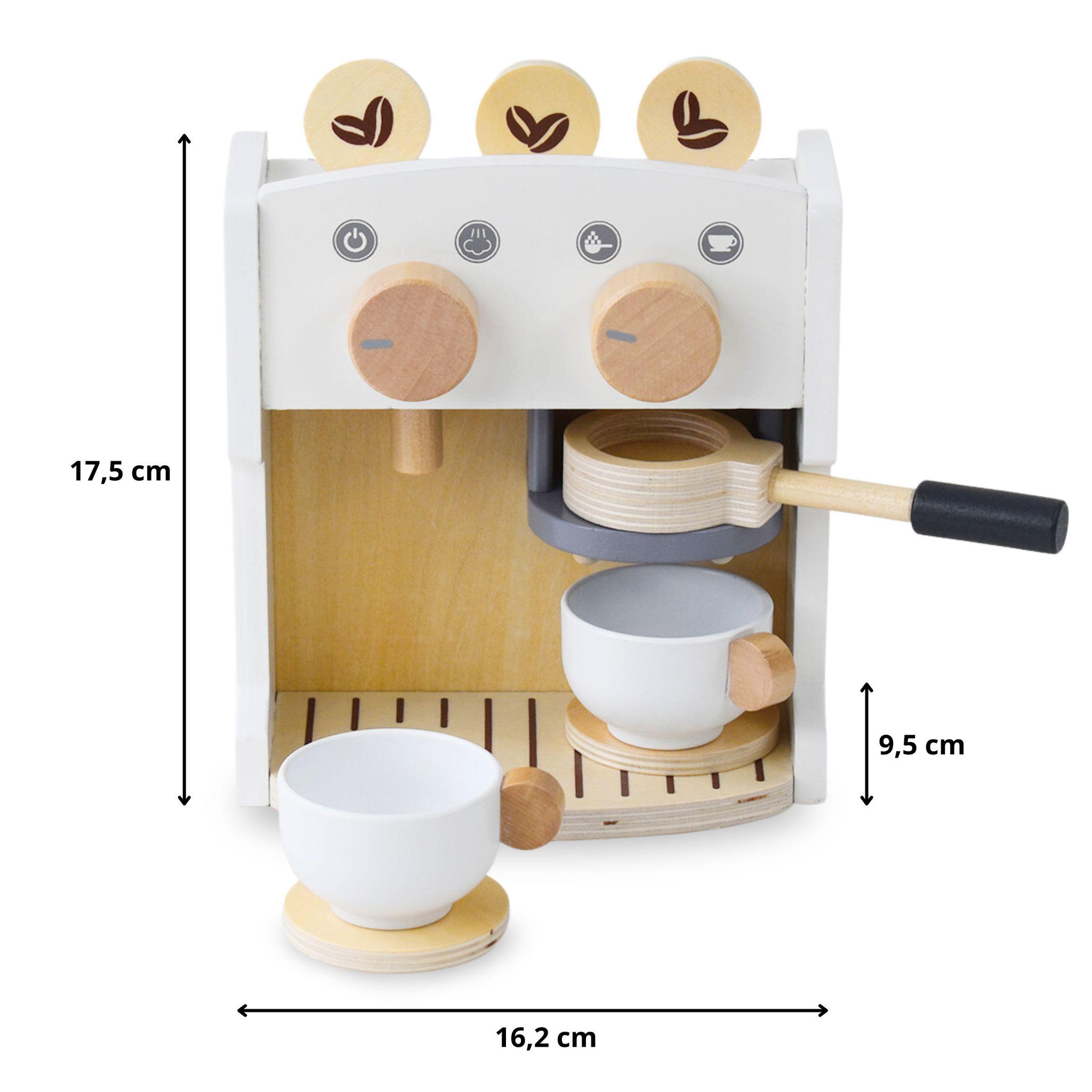 Voir la diapositive 3 : MAMABRUM Machine a Cafe Bois Enfant Mamabrum Theiere 7 Pcs Jouet Dinette 16x9x17 cm 3 Ans