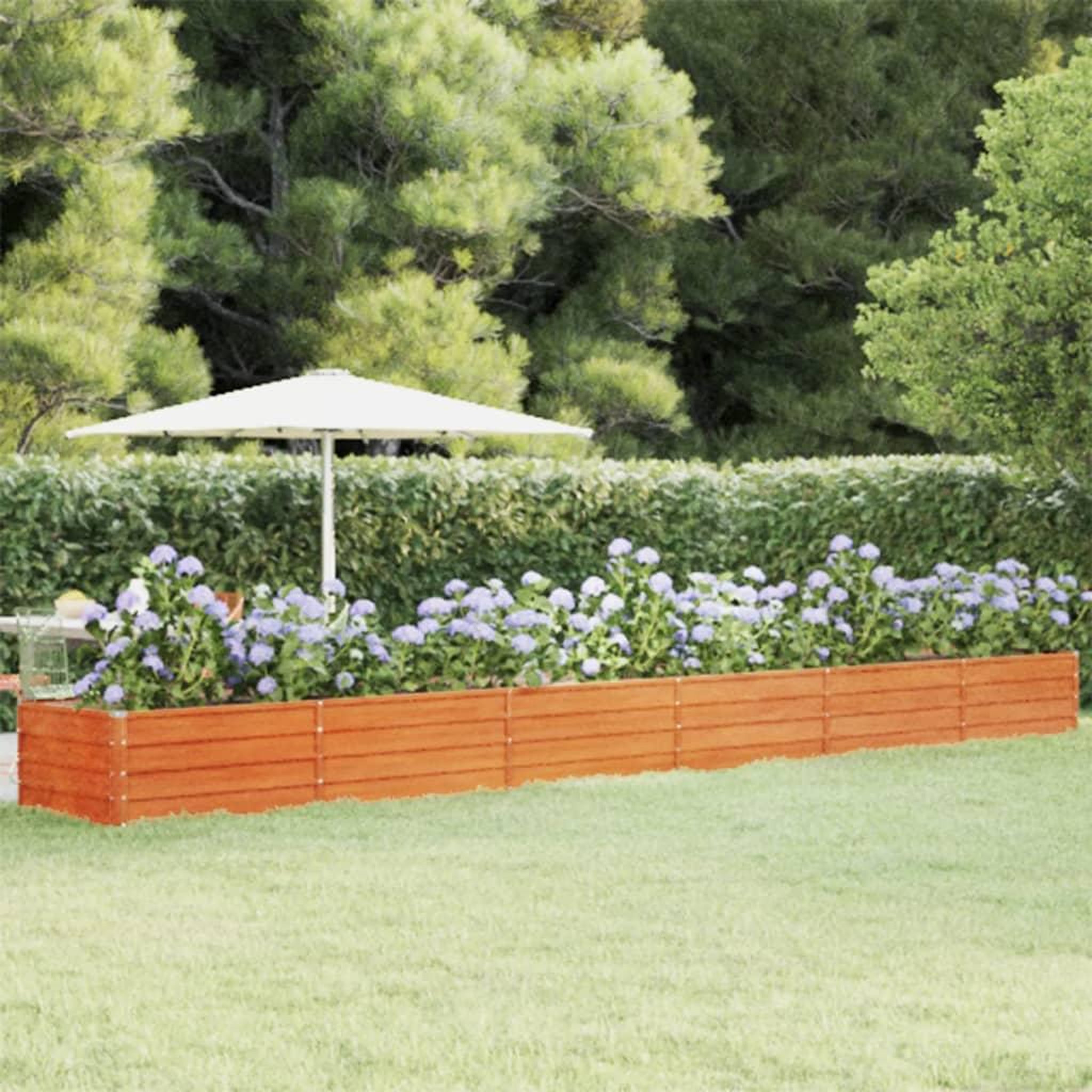 VIDAXL Lit sureleve de jardin rouille 600x80x45 cm acier corten