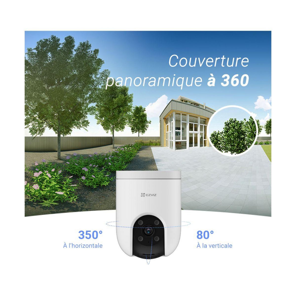 EZVIZ Caméra de surveillance Wifi exterieure motorisée H8c Poe 2K