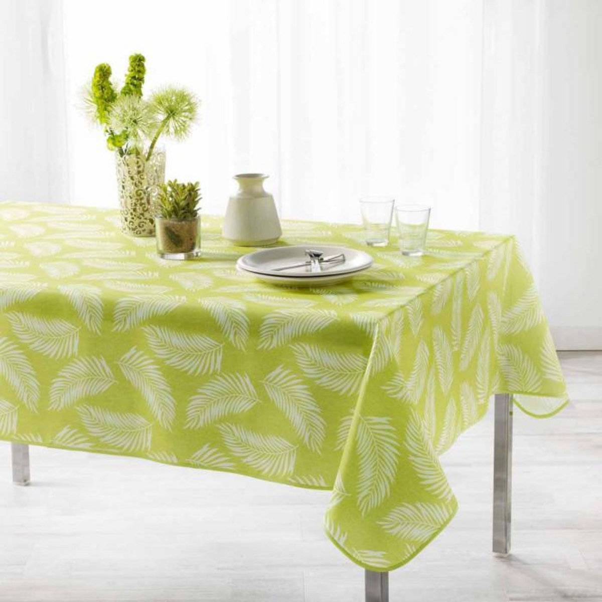 Paris Prix Nappe Déco Imprimée  Lifette  150x240cm Vert