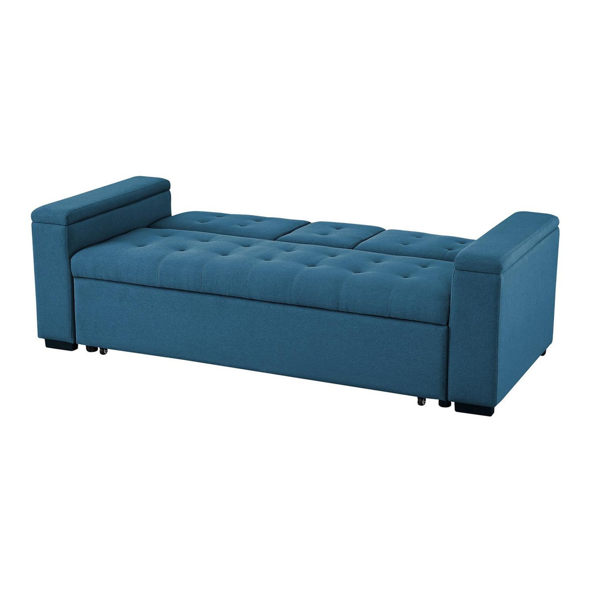 CONCEPT USINE Canapé convertible 3 places en tissu bleu pétrole NOHO