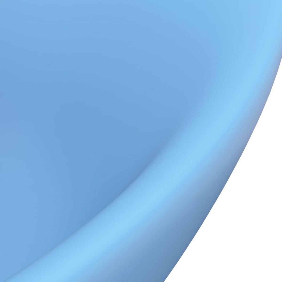 VIDAXL Lavabo ovale a trop-plein Bleu clair mat 58,5x39 cm Ceramique