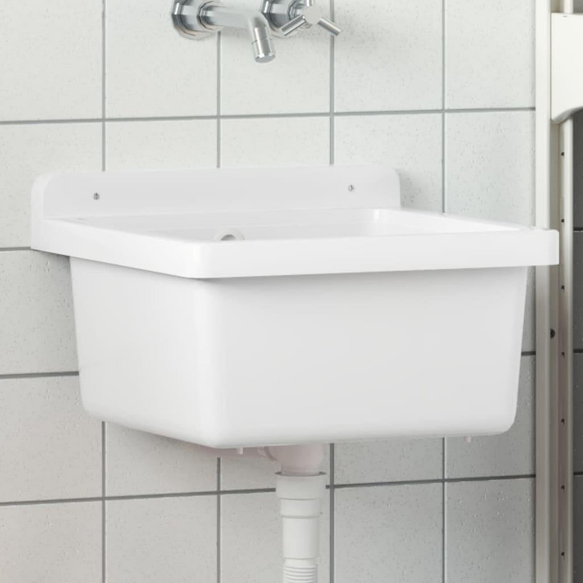 VIDAXL Lavabo pour montage murale blanc 40x40x24 cm resine