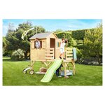 Soulet Cabane de jardin pour enfant avec toboggan - Bois - H2.49m - JOSEPHINE