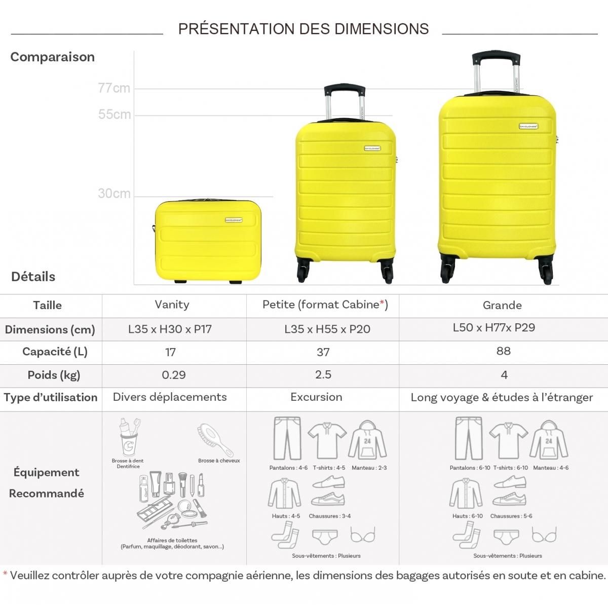 David Jones Lot 2 valises cabine et soute et vanity rigides