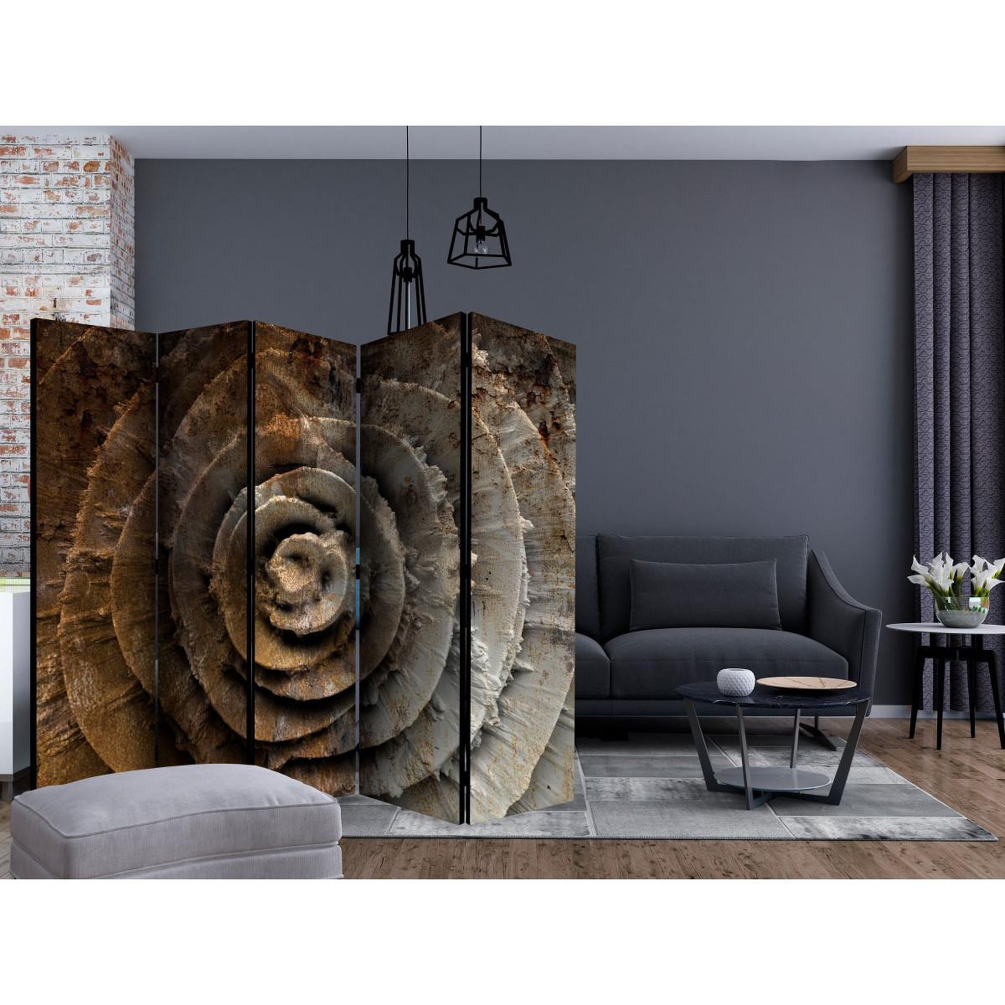 Voir la diapositive 2 : Paris Prix Paravent 5 volets  desert rose  172x225cm