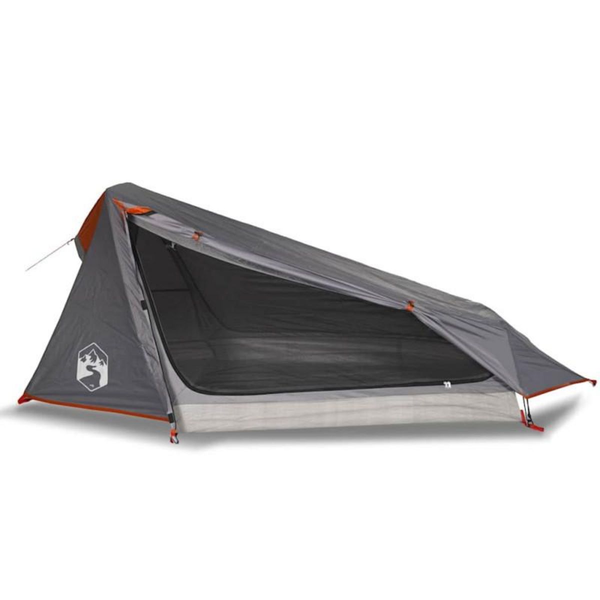 VIDAXL Tente de camping tunnel 1 personne gris et orange imperméable