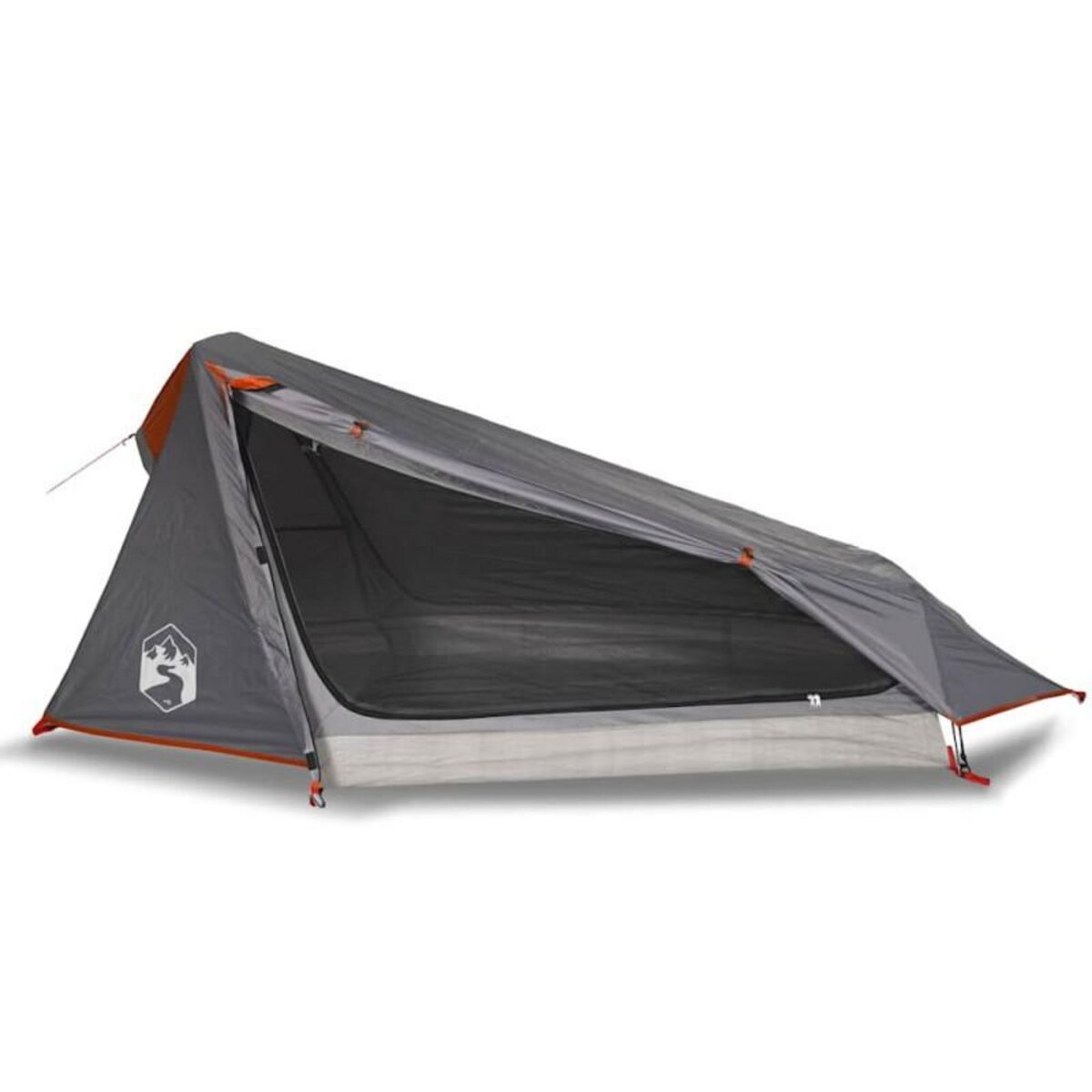 VIDAXL Tente de camping tunnel 1 personne gris et orange imperméable