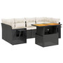 Voir la diapositive 2 : VIDAXL Salon de jardin 7 pcs avec coussins noir resine tressee
