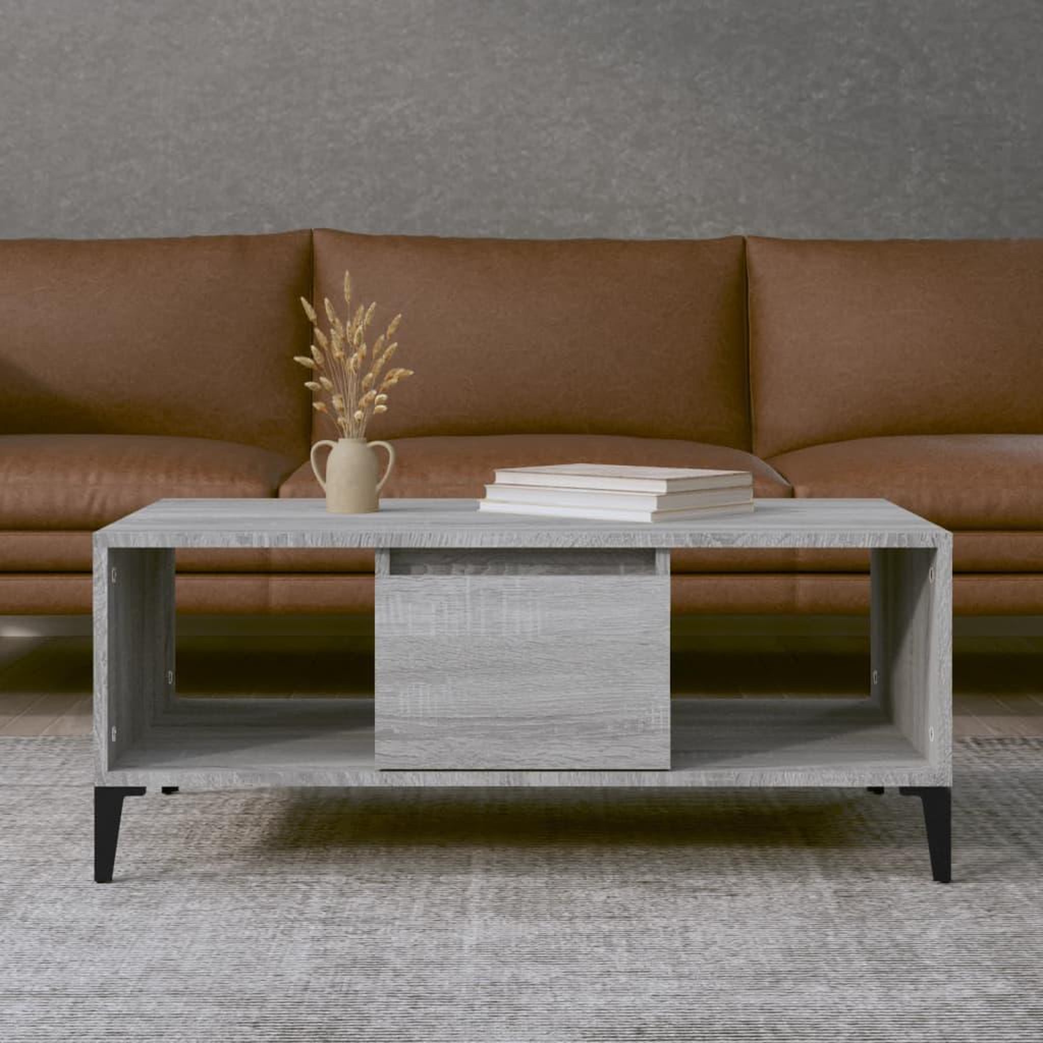 Voir la diapositive 1 : VIDAXL Table basse Sonoma gris 90x50x36,5 cm Bois d'ingenierie