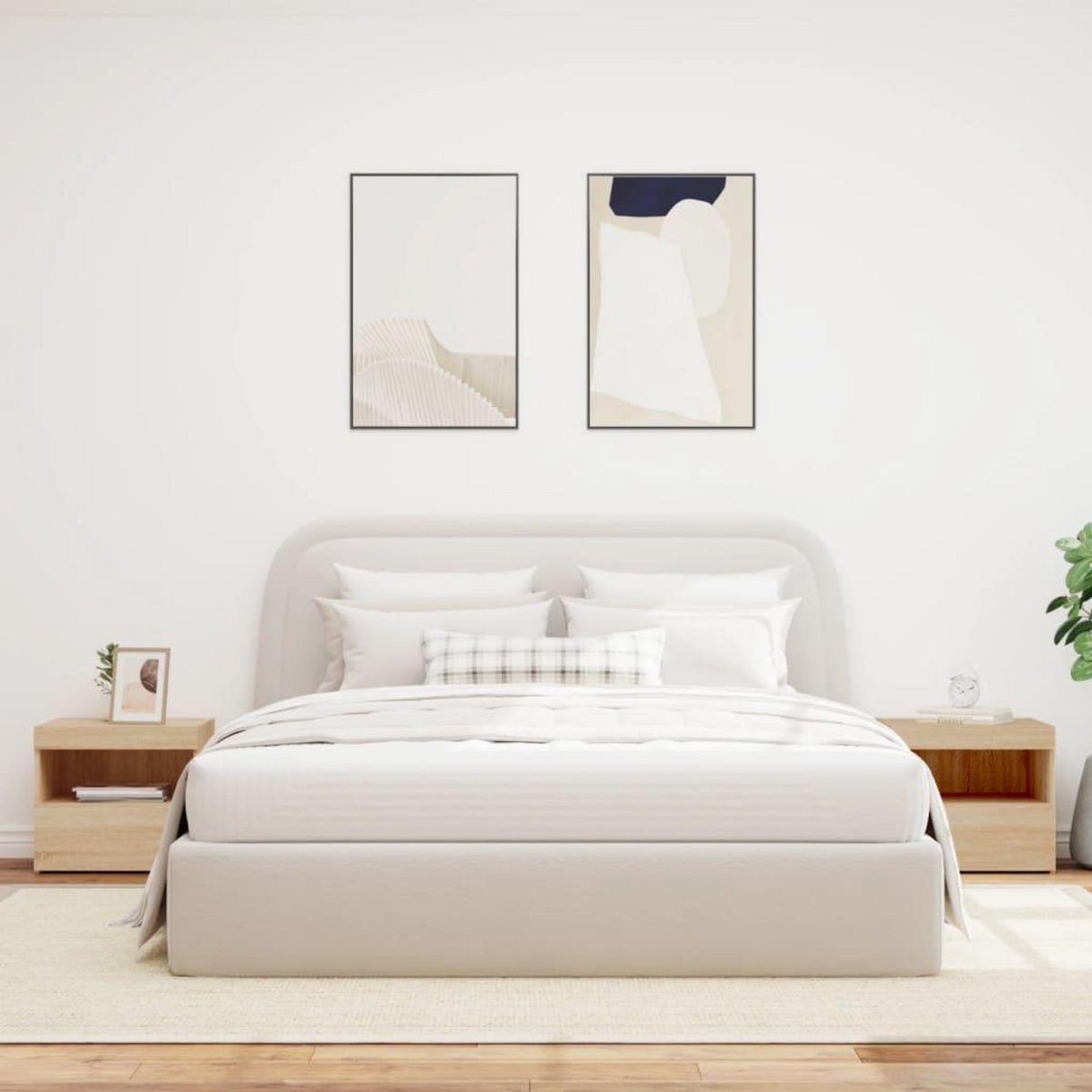 VIDAXL Tables de chevet et lumieres LED 2 pcs chene sonoma 50x40x45 cm