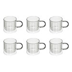 SECRET DE GOURMET Lot de 6 Mugs en Verre  Lexi  25cl Gris