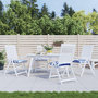 Voir la diapositive 1 : VIDAXL Coussins de chaise lot de 4 rayures bleues blanches 40x40x7 cm