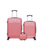 WAVE PARIS WAVE PARIS - Lot de 3 - Valise weekend, valise cabine et vanity SELENGA. Coloris disponibles : Bleu, Rose, Gris, Beige, Noir