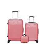 WAVE PARIS WAVE PARIS - Lot de 3 - Valise weekend, valise cabine et vanity SELENGA. Coloris disponibles : Noir, Rose, Beige, Gris, Bleu