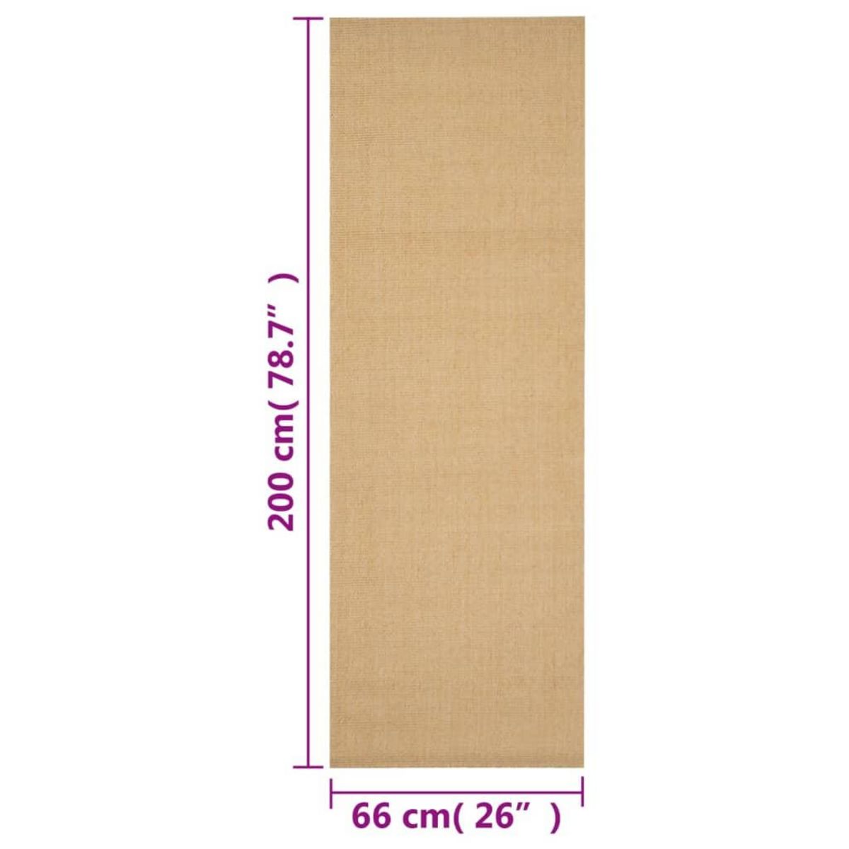VIDAXL Tapis Sisal naturel 66x200 cm