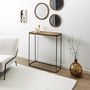 Voir la diapositive 2 : The Home Deco Factory Console métallique avec plateau en bois d'acacia