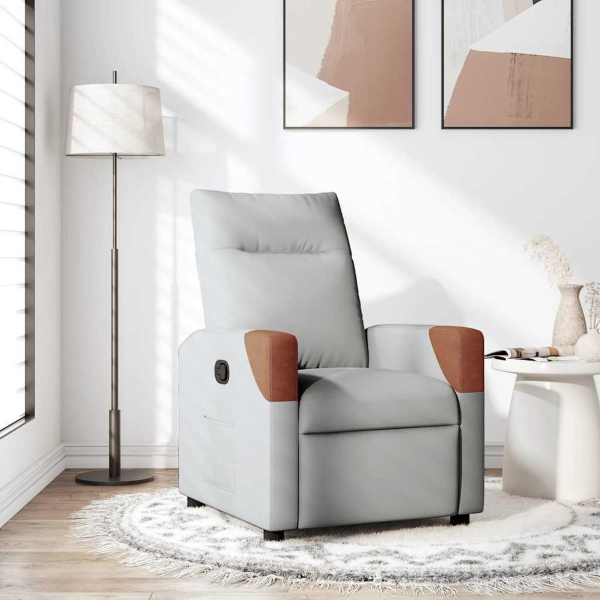 VIDAXL Fauteuil inclinable gris nuage tissu