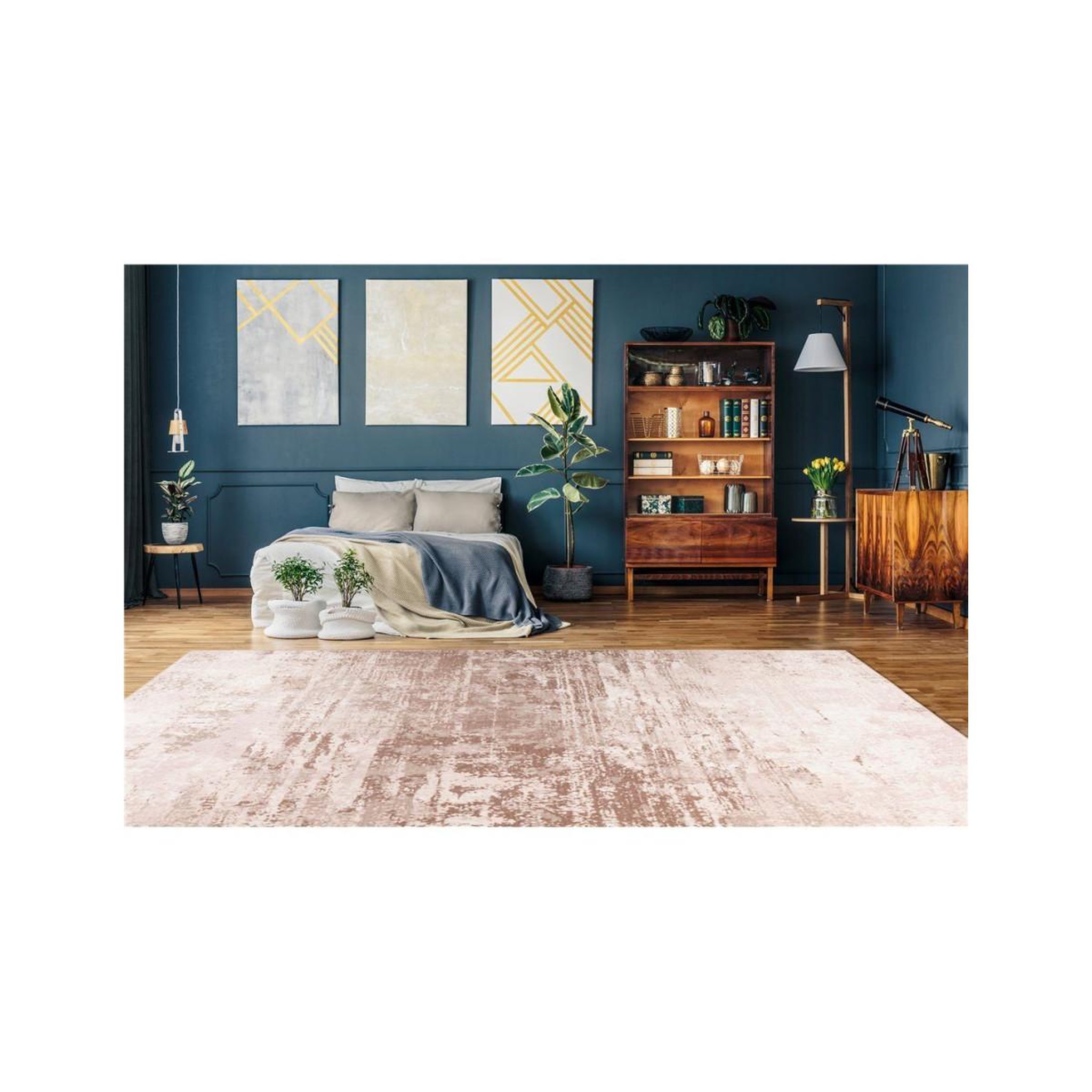 Voir la diapositive 5 : Paris Prix Tapis tissé rétro à poils plats  saphira  beige