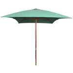 VIDAXL Parasol avec poteau en bois 200 x 300 cm Vert