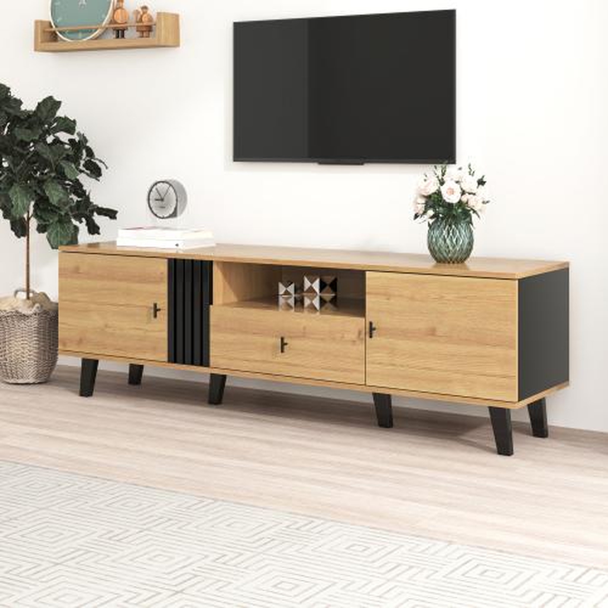 Voir la diapositive 4 : MERAX Meuble tv naturel 170 cm panneau de particules