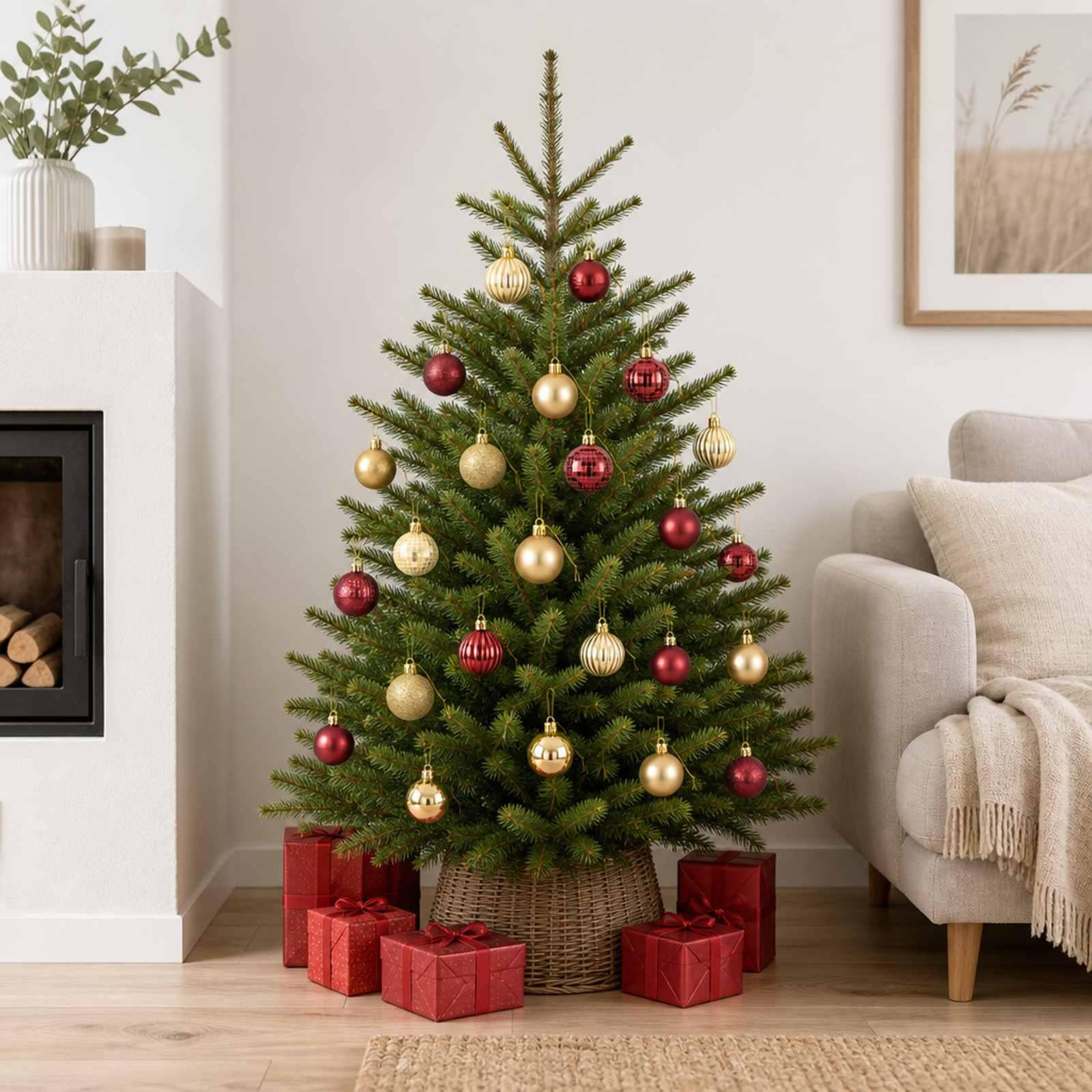 Voir la diapositive 2 : VIDAXL Ensemble de boules de Noël 100 pc Or et rouge bordeaux 4 cm