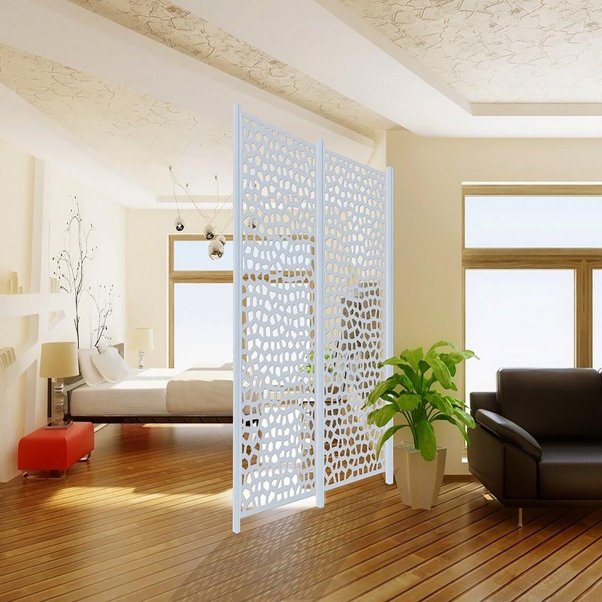 Voir la diapositive 2 : Nortene Panneau design décoratif en PP MOSAÏC 1 x 2 m - Blanc