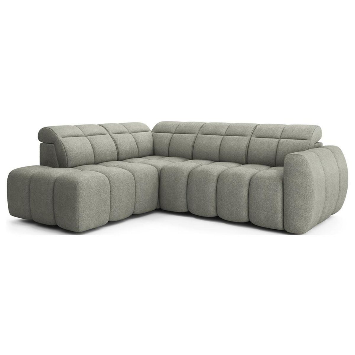 BEST MOBILIER Basile - canapé d'angle gauche 4 places assise extensible électrique avec coffre en tissu texturé