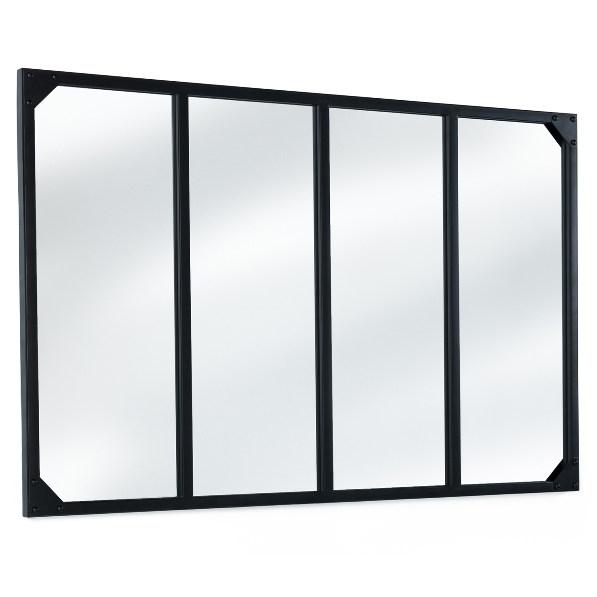 Voir la diapositive 4 : ID MARKET Miroir verrière 4 bandes design industriel 110x70 cm
