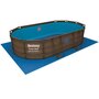 Voir la diapositive 6 : BESTWAY Piscine hors sol 427 x 250 x 100 cm Power Steel&trade; SwimVista ovale motif rotin avec hublots 
