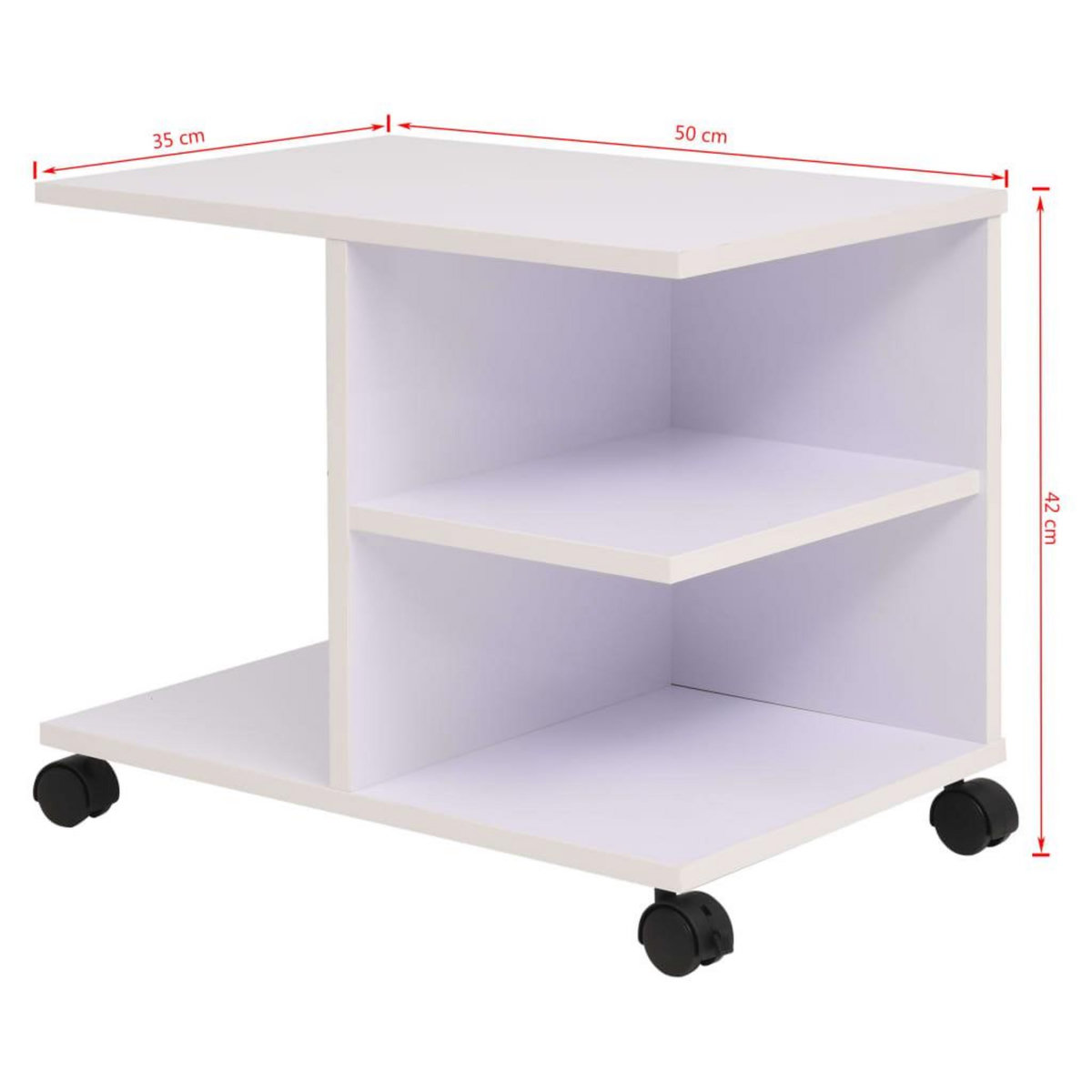 VIDAXL Etagere a roulettes 50x35x42 cm Blanc