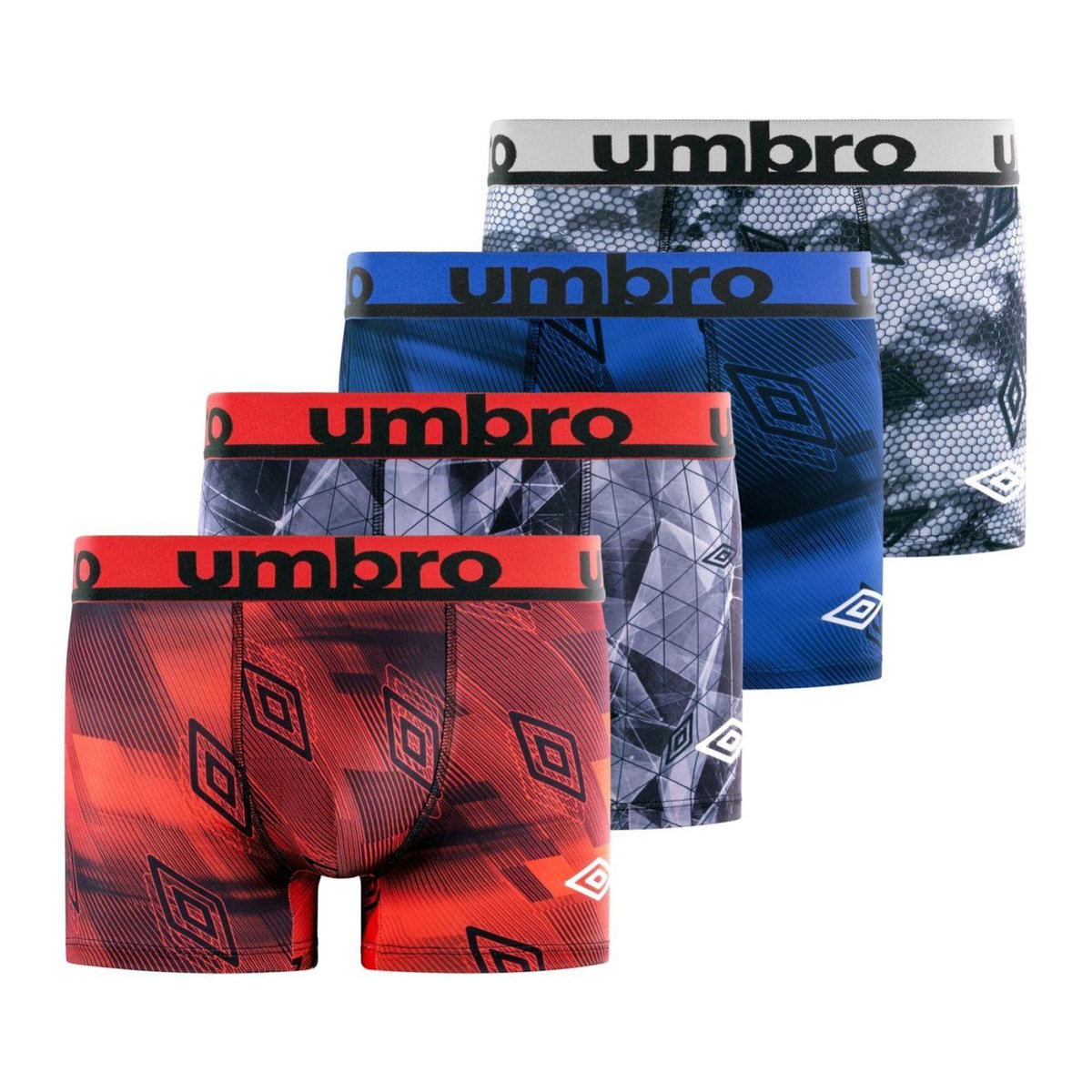UMBRO Lot de 4 Boxers homme imprimé Sublimation